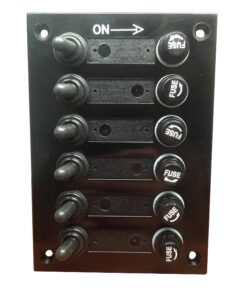 Pactrade Marine Boat 6 Gang Bakelite Plate Switch Panel with 5A Fuses Neoprene Toggle