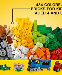 LEGO Classic Medium Creative Brick Box 10696 Building Toy Set - Featuring Storage, Includes Train, Car, and a Tiger Figure, and Playset for Kids, Boys, and Girls Ages 4-99 42 813 B3TBIlL