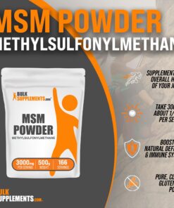 BULKSUPPLEMENTS.COM MSM Powder - Methylsulfonylmethane, MSM Supplement, MSM Crystals - MSM Pure Powder, MSM 3000mg - Joints Supplements, Gluten Free, 3000mg per Serving, 1kg (2.2 lbs) 2.2 Pound (Pack of 1) 14 813 eBmbutL