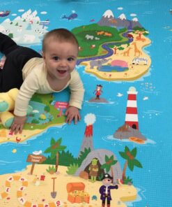 Baby Care Play Mat (Large, Playful - Magical Island) 82'' x 55'' Original One-Piece Reversible Rollable Waterproof Play Mat for Infants, Babies, Toddler, and Kids Large 29 8130QhugbOL
