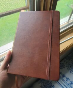 BEECHMORE BOOKS Ruled Journal Notebook - A5 Brown 160 Lined Pages 8.3 x 5.8 inch | Hardcover Leather Daily Journals For Writing - Thick 120gsm Cream Paper | Gifts for Men, Women, Notebooks For Work Chestnut Brown Large (5.75" x 8.25") 53 8130p5XjLOL