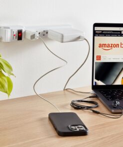 Amazon Basics Rectangular 6-Outlet, 200 Joule Surge Protector Power Strip, 2 Foot, White - Pack of 2 27 8133imxR9aL