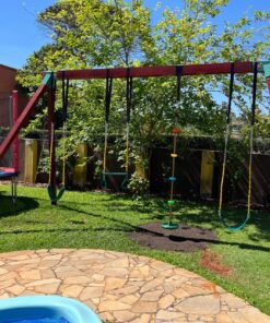 Jungle Gym Kingdom Swing Sets for Backyard, Monkey Bars & Swingset Accessories - Set Includes 18" Trapeze Swing Bar & 48" Heavy Duty Chain with Locking Carabiners - Outdoor Play Equipment (Green) Green 34 8137sfg3WlL