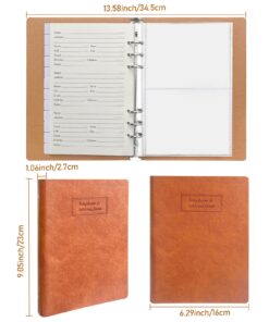 Refillable Address Book with Alphabetical Tabs, Hardcover Phone Book 576 Contact Book w/Pockets, Large Print Address Books for Seniors, A5, Brown 13 8139XbLBmtL