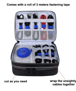 Tech Cable Organizer Bag Electronics Charger IT Accessories Cord Wire Case for Travel (Black) 30 813B8MohP4L
