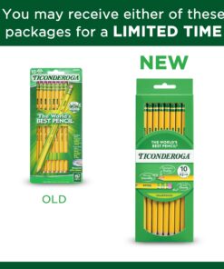 Ticonderoga Wood-Cased Pencils, Pre-Sharpened, 2 HB Soft, Yellow, 10 Count 12 813FUosdAfL