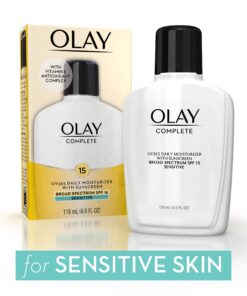 Olay Face Moisturizer, Complete All Day Moisturizer With Sunscreen Broad Spectrum SPF 15 - Sensitive, 4 fl. Oz, 1 unit 4 Fl Oz (Pack of 1) 19 813GSiWK0OL