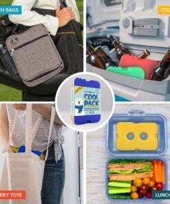 Healthy Packers Ice Pack for Lunch Box - Freezer Packs - Original Cool Pack | Slim & Long-Lasting Reusable Ice Packs for Lunch Bags and Cooler Bag (Set of 4) 4pk 23 813HO9clswL
