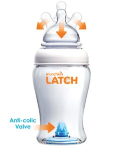 Munchkin® Latch™ BPA-Free Baby Bottle, White 8 Ounce, 1 Pack 8 Ounce (Pack of 1) 28 813HmcujStL