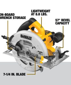 DEWALT Circular Saw, 15 Amp, 57 Degree Bevel, Electric Brake, Corded (DWE575SB) Circular Saw Only 28 813JWyUQuS