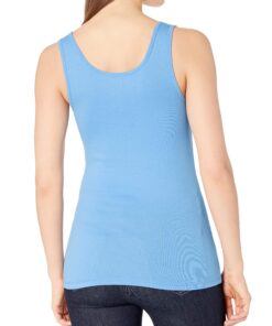 Amazon Essentials Women's Slim-Fit Tank, Pack of 2 X-Small Aqua Blue/French Blue 8 813Jqkg4ZwL