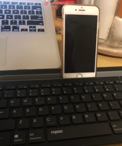 Rapoo XK100 Multi-Device Bluetooth Keyboard, Rechargeable Noiseless Portable Wireless Keyboard Connect to 3 Devices for Tablet Cellphone PC Smart TV, Compatible with Windows 7/8/10/XP Vista Linux Mac 22 813L4P Zu8L