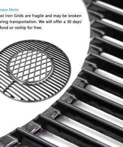Hongso 8835 21.5 Inch Non-Stick Polished Porcelain Coated Grill Grates for Weber Original Kettle Premium 22 Inch Charcoal Grill, 22" Weber Performer Premium, Deluxe Charcoal Grill, 22'' Smokers 21.5" in dia. 7 813LOzkhJL