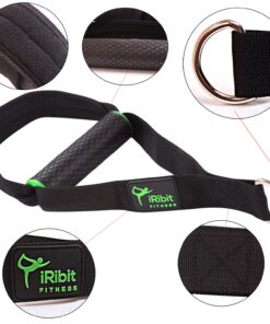 Alternative view of iRibit Fitness A Pair of Heavy Duty Exercise Handles for Cable Machines and Resistance Bands Green