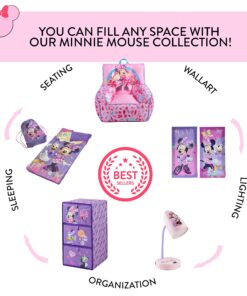 Idea Nuova 2 Piece Drawstring Sling Carry Bag with Sleeping Slumber Bag Minnie Mouse 26"x46" 13 813Mn4IzWuL