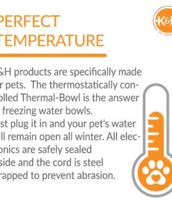 K&H Pet Products Thermal-Bowl Outdoor Heated Cat & Dog Water Bowl Stainless Steel 102 Ounces 16 813O27TGTbL 2