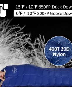 OMVMO 0 5 10 15 Degree 650/800 Fill Power Rectangle Duck/Goose Down Sleeping Bag for Adults,Ultralight Wearable 4 Season Envelope Sleeping Bag for Camping,Can be Used as a Down Blanket Duvet or Cloak Dark blue/10℉/Left Zipper Regular(Fits up to 6'0'') 8 813P6rPnUoL