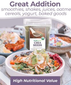 Healthworks Chia Seeds Raw (32 Ounces / 2 Pounds) | Premium & All-Natural | Contains Omega 3, Fiber & Protein | Great with Shakes, Smoothies & Oatmeal Chia Seed 2 Pound (Pack of 1) 23 813PYlYsmqL