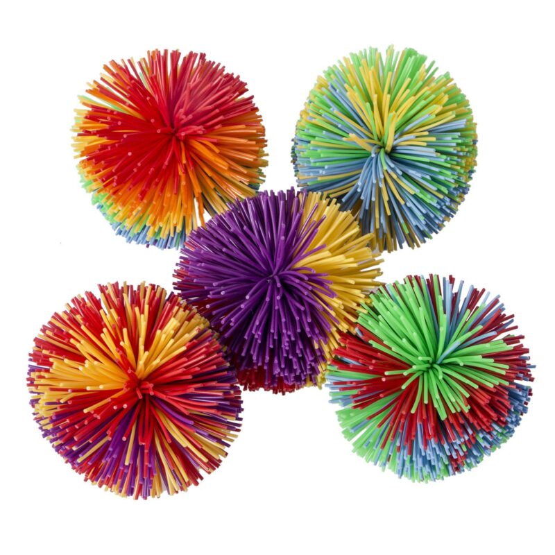 Catalog 9 Hibery 5 Pack Monkey Stringy Balls, Great Sensory Toys Stress Balls, Rainbow Pom Bouncy Balls Games 90s Toys Fun Party Favor