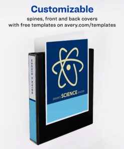 Avery Economy Showcase View 3 Ring Binder, 1.5" Round Rings, 1 Black Binder (19650) 1.5" STORAGE 8 813R4rrcbpL