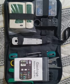 Gaobige Network Tool Kit for Cat5 Cat5e Cat6, 11 in 1 Portable Ethernet Cable Crimper Kit with a Ethernet Crimping Tool, 8p8c 6p6c Connectors rj45 rj11 Cat5 Cat6 Cable Tester, Punch Down Tool 26 813RTqmw8bL 1