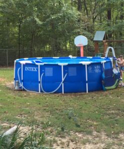 Intex 15ft X 48in Metal Frame Pool Set with Filter Pump, Ladder, Ground Cloth & Pool Cover 15-Feet by 48-inch 40 813S2MGaZNL
