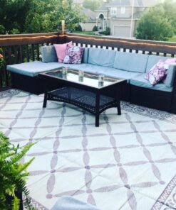 Stylish Camping 116095 6-feet by 9-feet Reversible Mat, Plastic Straw Rug, Large Floor Mat for Outdoors, RV, Patio, Backyard, Picnic, Beach, Camping (Burgundy/Beige) 6'x9' Burgundy/Beige 30 813Tvsh1T1L