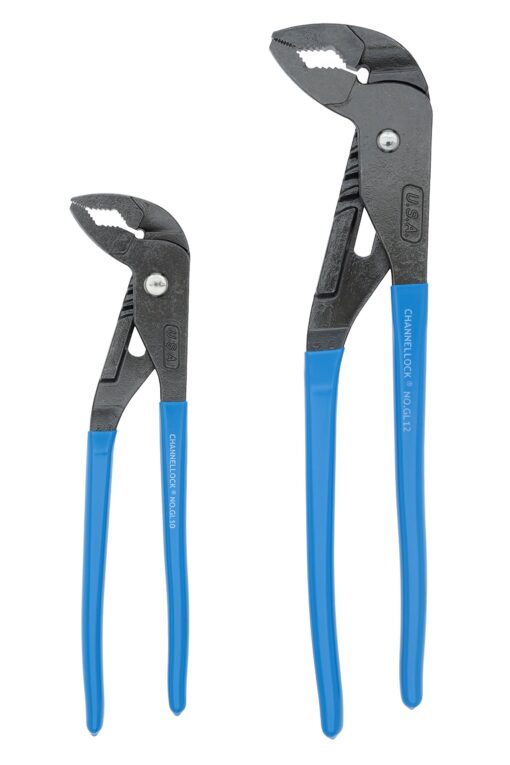 Channellock GL10 GripLock 1-3/4-Inch Jaw Capacity 9-1/2-Inch Utility Tongue and Groove Plier, Blue, 2 Piece Set, 9.5", 12.5"