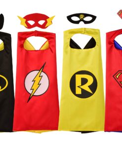 Alternative view of Rubie's Super Hero Cape Set Officially licensed DC Comics Assortment 4 Capes, 3 Masks, and 1 Chest Piece, Black, Yellow and Red,One Size (Amazon Exclusive) Boys