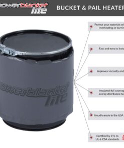 Powerblanket Lite PBL05 5-Gallon Insulated Pail Heater - Bucket Heater (5 Gallon / 19 Liter) Fits 5-Gallon Bucket/Pail 15 813Vbys1LiL