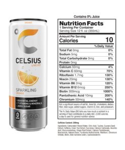CELSIUS Sparkling Orange, Functional Essential Energy Drink 12 Fl Oz (Pack of 12) 12 Fl Oz (Pack of 12) 21 813Vj9o6KaL