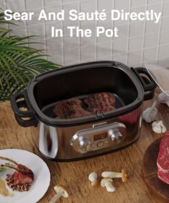 Anfilank 8-in-1 Multi-Cooker, 6.8Qt Programmable Slow Cooker, Presets to Slow Cook/Sous Vide/Bake/Rice & More, Adjustable Temp&Time with LED Display; Comes with Sous Vide Rack, Steam Rack, Spoon 12 813XTUp6TQL