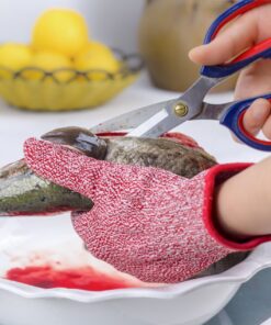 J H 3 Color Cut Resistant Gloves Red For Meat, Green For Veg, Yellow For Fruit- High Performance Cut Level 5, Food Grade No Cross Contam, 3Piece Medium Medium (Pack of 3) 15 813Xomk7kXL