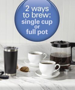 Alternative view of Hamilton Beach 2-Way 12 Cup Programmable Drip Coffee Maker & Single Serve Machine, Glass Carafe, Auto Pause and Pour, Black (49980R)