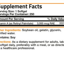 Bronson Vitamin A 10,000 IU Premium Non-GMO Formula Supports Healthy Vision & Immune System and Healthy Growth & Reproduction, 250 Softgels 250 Count (Pack of 1) 26 813ZpN bO6L