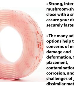 Alternative view of 3M Dual Lock Reclosable Fasteners, Heavy Duty Industrial Use, Clear, TB3561, 1" x 10 ft Mated Strip, Indoor/Outdoor Use, Great for Metal, Glass, Acrylic, PC, ABS