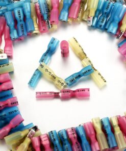 Sopoby 220pcs Wire Spade Connectors, Heat Shrink Female Male Spade Terminals Electrical Crimp Connector Kit 18 813bY9SPJWL