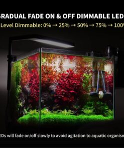 ONF Flat Nano Full Spectrum LED Aquarium Light, Dimmable 7000K / 1300lm, for <10 Gallons Rimless Fish Tanks, Freshwater Aquatic Plant Growth, Terrarium Spotlight, Potted Plant IP54 Waterproof (Silver) Silver 28 813cpea3 gL