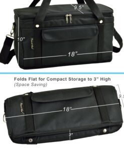 Picnic at Ascot 42 Can Capacity Semi Rigid Collapsible Leakproof Cooler- Designed & Quality Approved in the USA Pack of 1 Black 11 813cviabsmL