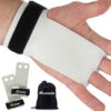 KAYANA 2 Hole Leather Gymnastics Hand Grips - Palm Protection and Wrist Support for Cross Training, Kettlebells, Pull ups, Weightlifting, Chin ups, Workout, & Exercise White Large 62 813dT2th4ML