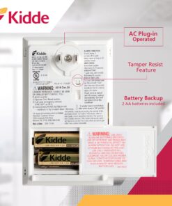 Kidde Carbon Monoxide Detector, Plug In Wall with AA Battery Backup, Test-Hush Button 23 813dc0AXAES