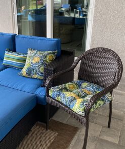 Pillow Perfect Stripe Indoor/Outdoor Accent Throw Pillow, Plush Fill, Weather, and Fade Resistant, Lumbar - 11.5" x 18.5" , Blue/Green Topanga, 2 Count Small Lumbar - 11.5" x 18.5" 19 813dsr7WML