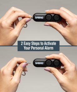 SABRE Personal Alarm With Key Ring, 120dB Alarm, Audible Up To 1,280 Feet (390 Meters), Simple Operation, Reusable, Black Black Personal Alarm 15 813ezp74tIL