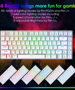 Alternative view of HUO JI E-Yooso Z-88 RGB Mechanical Gaming Keyboard, Metal Panel, Brown Switches, 75% Compact 81 Keys for Mac, PC, Silver and White 81 keys, brown switch