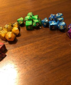 SmartDealsPro 5 x 7-Die Double-Colors Polyhedral Dice Sets with Pouches for D&D DND RPG MTG Dungeon and Dragons Table Board Roll Playing Games D4 D6 D8 D10 D% D12 D20 5-color Sets 97 813hBgWZXL