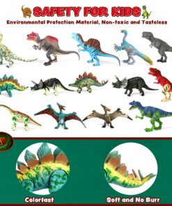 JOYIN Kids Dinosaur Toy, 18 Pcs 6" to 9" Realistic Dinosaur Figures with Movable Jaws Including T-Rex, Triceratops, Velociraptor, Etc, Kids Dinosaur Educational Toys, Christmas Birthday Gifts for Kid 31 813hCwi2imL