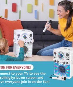 Singing Machine Portable Karaoke Machine for Adults & Kids with Wired Microphone, White - Built-In Speaker, Bluetooth with LED Disco Lights - Karaoke System with CD+G Player & USB Connectivity 19 813hOIQ87LL