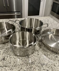 Legend 5 Ply 14 pc All Stainless Steel Heavy Pots & Pans Set | Professional Quality Cookware 5ply Clad Home Cooking & Commercial Kitchen Surface Induction Oven Safe | Non-Teflon PFOA, PTFE & PFOS Free Stainless Steel 5-Ply 63 813heub6RvL