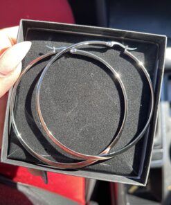 Amazon Essentials Gold Plated or Stainless Steel Flattened Hoop Earrings 70 mm 20 813id8yD1eL