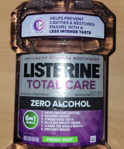 Listerine Total Care Zero Alcohol Anticavity Mouthwash, Bad Breath Treatment, Alcohol Free Mouthwash for Adults; Fresh Mint Flavor, 1 L (Pack of 2) 33.8 Fl Oz (Pack of 2) Fresh Mint (Zero Alcohol) 25 813j900t2GL